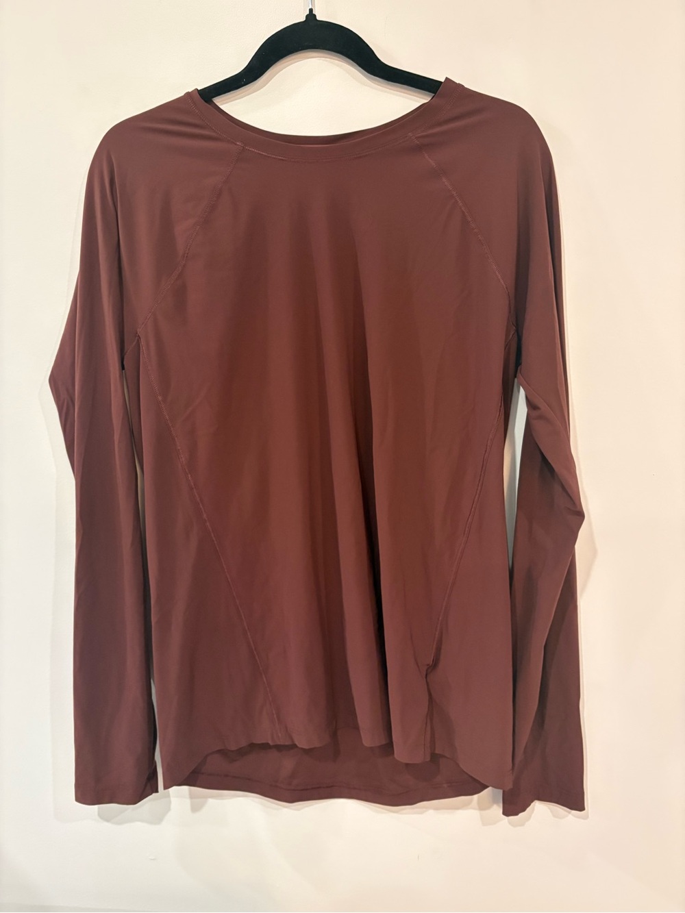 Athleta Long Sleeve Crewneck Top in Brown